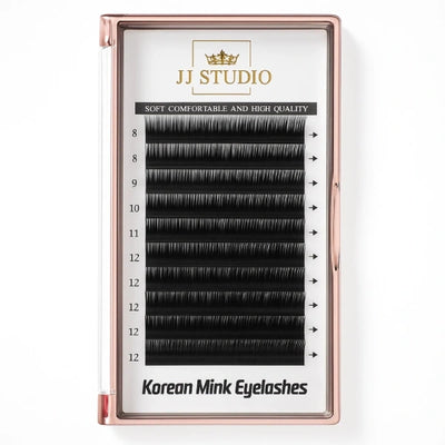 Professionelle Volumenwimpern – 0,07 mm Dicke, B-Curl, Länge: 7-15 mm (Schwarz Matt)