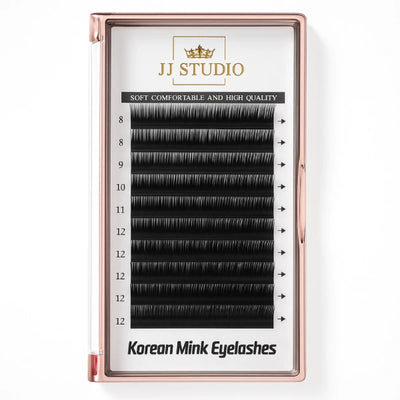 Professionelle Einzelwimpern – 0,10 mm Dicke, C-Curl, Länge: 7-15 mm (Schwarz Matt)