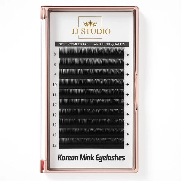 Professionelle Volumenwimpern – 0,07 mm Dicke, B-Curl, Länge: 7-15 mm (Schwarz Matt)
