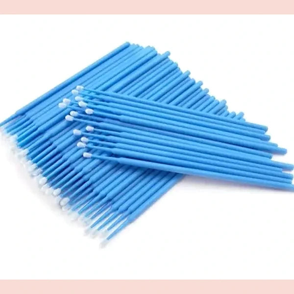 Microbrush – 100 Stück für Wimpernverlängerung. Blau-weiß
