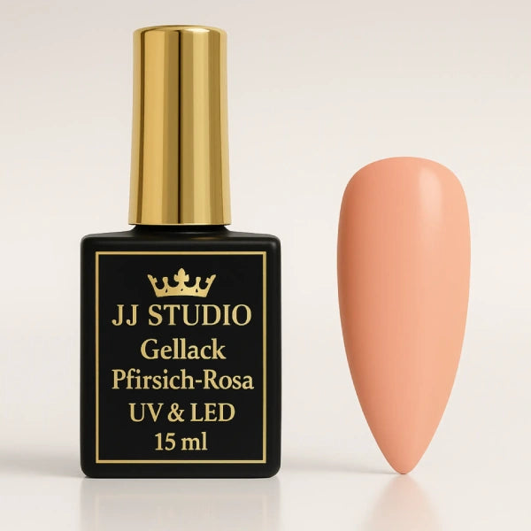 Gellack 15 ml - Pfirsich-Rosa in schwarz-goldener Flasche