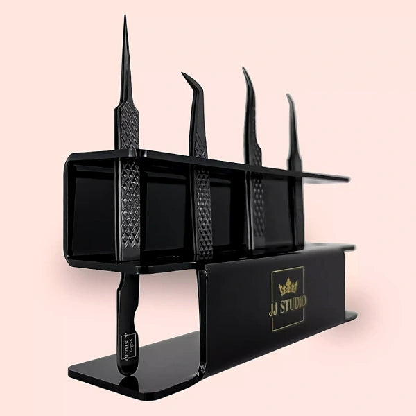 Pinzettenständer für 8Profi Pinzetten für Wimpernverlängerung. Pinzetteorganizer in schwarzer Farbe