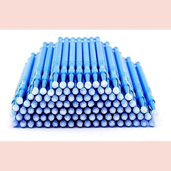 Microbrush – 100 Stück für Wimpernverlängerung. Blau-weiß