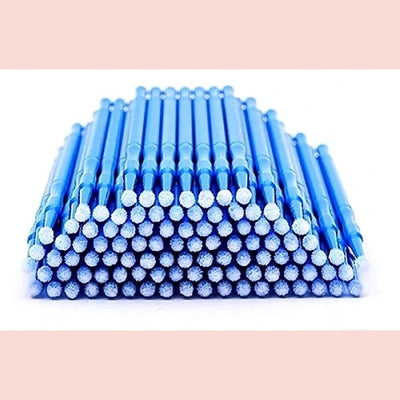 Microbrush – 100 Stück für Wimpernverlängerung. Blau-weiß