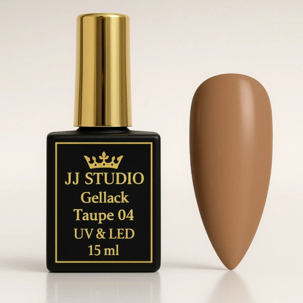 Gellack Taupe 04 - 15 ml schwarze Flache. Für künstliche Nägel
