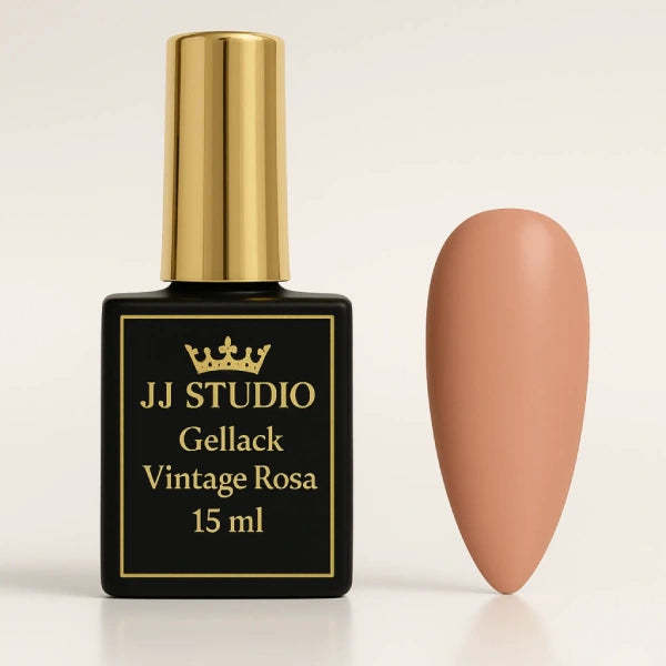 Gellack Vintage Rosa 15 ml in schwarz-goldener Flasche